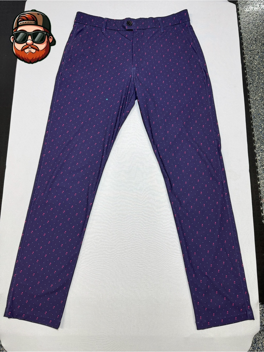 Greyson Men’s 32/32 Performance Golf Pants Purple/Pink